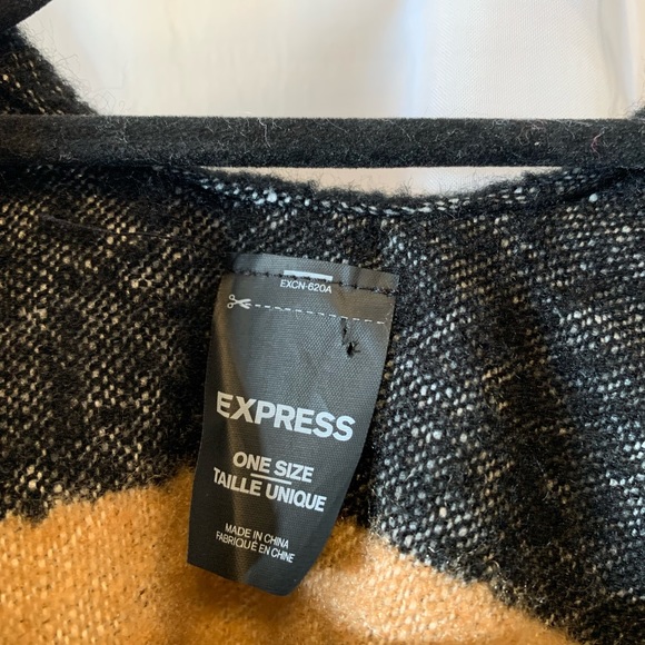 Express Fringe Striped Poncho - Picture 6 of 7